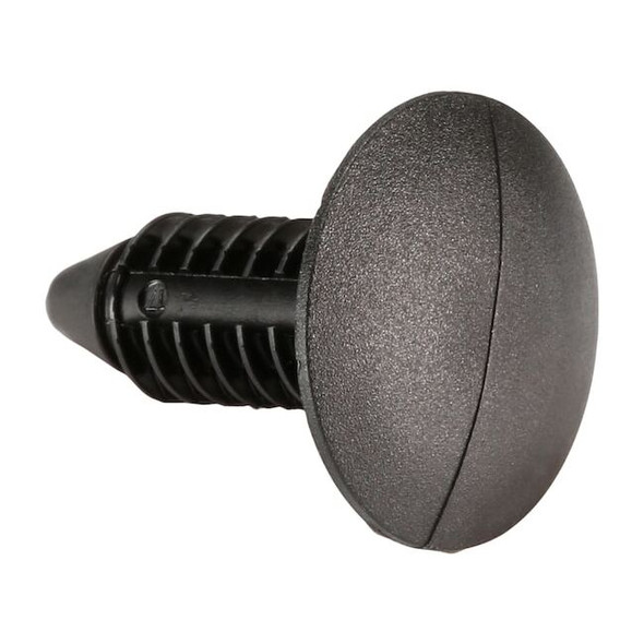 Push-In Rivet, Dome Head, 1/4 in Dia., 13/16 in L, Nylon Body, 100 PK