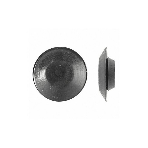 Button Spoke Screw Plug, 1/2 in Dia, Black, Plastic 100 PK