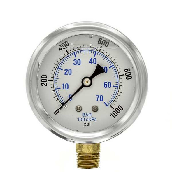 Pic Gauges Pressure Gauge,1/4 in. NPT,2-1/2 in. PRO-201L-254M