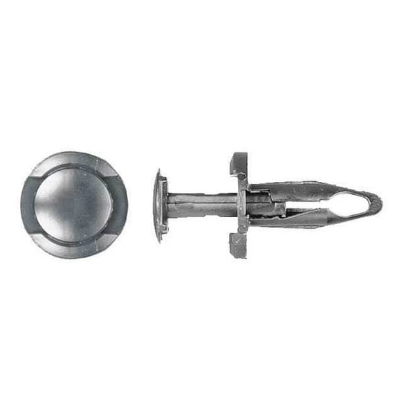 Push-In Rivet, Dome Head, 1/4 in Dia., 3/4 in L, Nylon Body, 25 PK