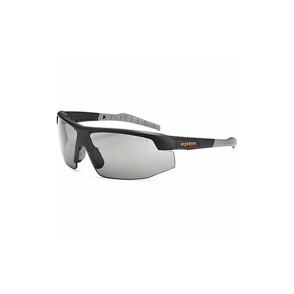 SKOLL, Safety Glasses, Uncoated, Smoke Lens, Matte Black Frame, Half-Frame