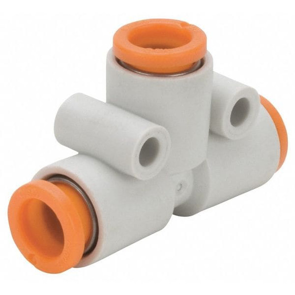 Push-Fit Wye Fitting, Push-to-Connect x Push-to-Connect x Push-to-Connect, 5/32 in x 1/4 in Tube OD