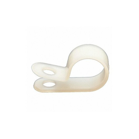 Cable Clamp, Nylon 6/6, 3/4 in Bundle Dia., White, 100 PK