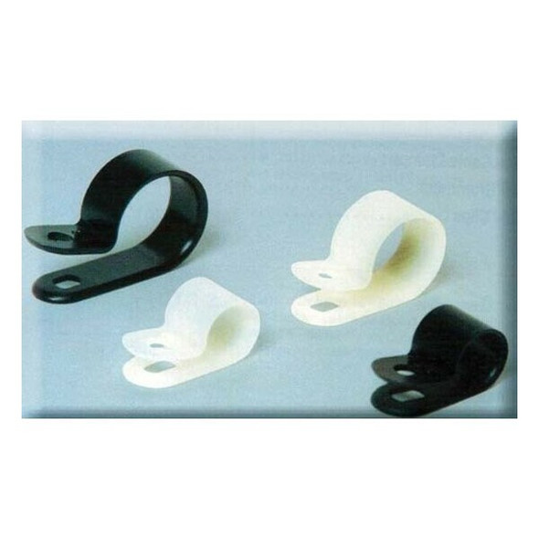 Dolphin Components Cable Clamp, Nylon 6/6, 1 in Bundle Dia., Black, 100 PK DC-1NB