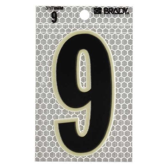 Brady NumberLabel,3-1/2inH,2-1/2inW,PK10 3010-9