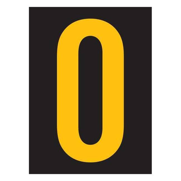 Stranco Number Label, Vinyl, 2-7/8 in H, 1-3/4 in W, 25PK RUM200-0-YB