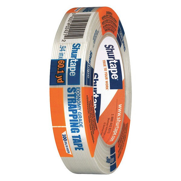 Shurtape Packaging Tape,24mm W,Clear,4-47/64" dia 104477