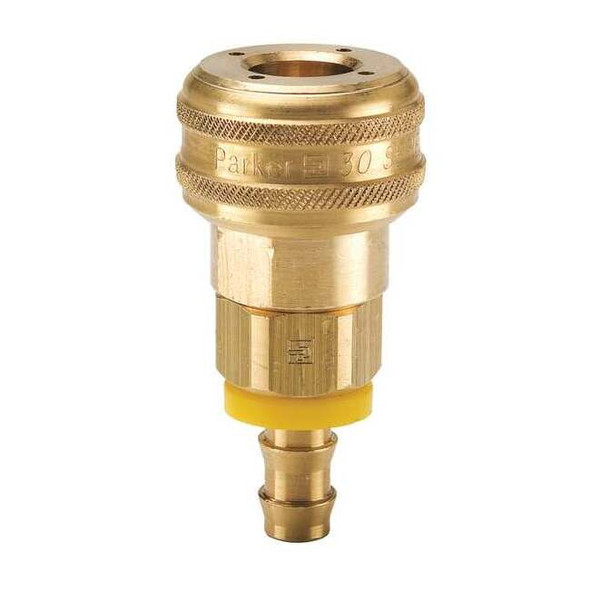 Parker Coupler Body,Brass,Push On,25 cfm B30-3BP