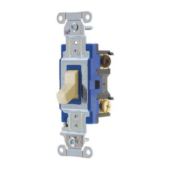 Bryant Wall Switch, 2 hp, Toggle, 15 A, Ivory 4803BI