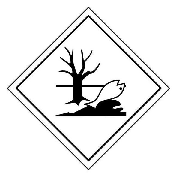 DOT Handling Label, Marine Pollutant, Vinyl, 10-3/4" W x 10-3/4" H, 10 PK