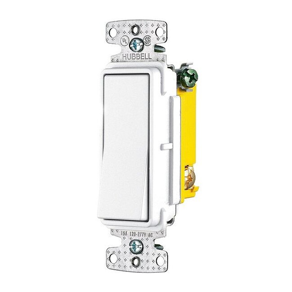 Bryant Wall Switch, 2 hp, Rocker, 15 A, White RSD315W