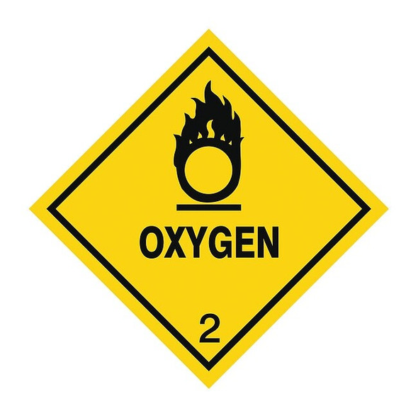 Stranco Label,Oxygen,4 In x 4 In,25 Labels HMSL-0040-V25