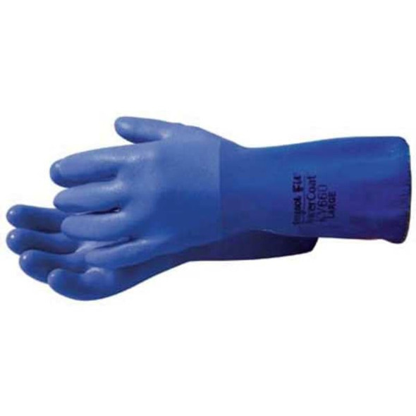 KV660 Chemical Resistant Gloves, PVC, 12 in L, 22 mil, Blue, 2XL, 1 PR  KV660XXL-11