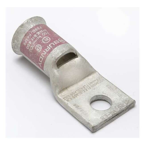 One-Hole Compression Lug, 1 AWG Max, 5/16 in Stud, Standard Barrel, Copper, Pink