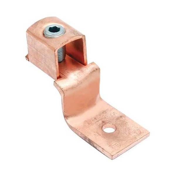 Burndy Mechanical Lug, 6 AWG Max, 1 Conductor, 1 Hole, #10 Stud, Copper KLU35TP
