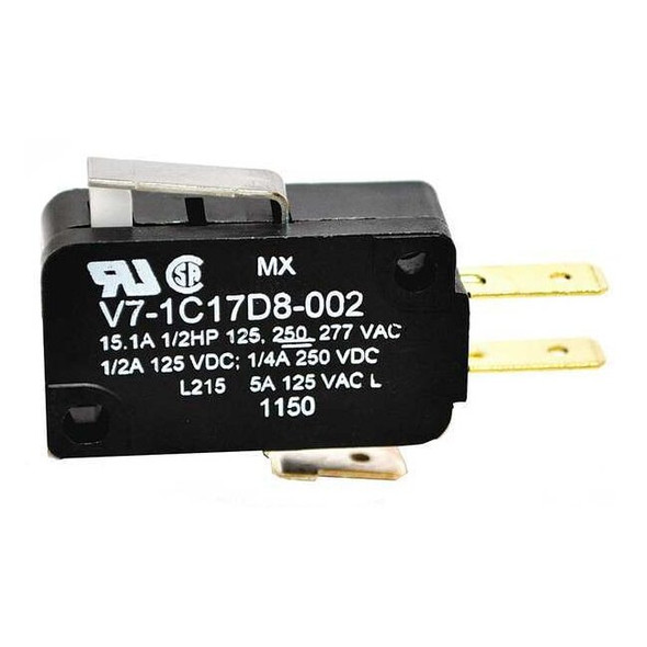 Snap Action Switch - SPDT, Short Lever, 15.1A, Quick Connect Terminals