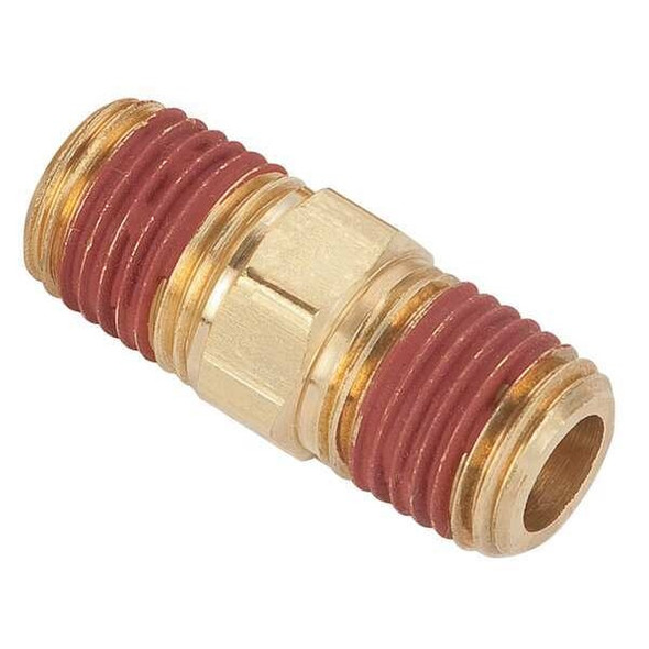Parker Hex Nipple Brass Hex Nipple, 1/8 in Male NPT X 1/8 in Male NPT VS216P-2