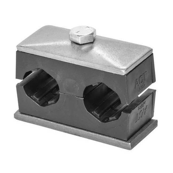 Stauff Tube Clamp,2.13in H,Size 3/4in x 3/4in SP-319/19-ACT-GD-AS-U-W5-K-642012