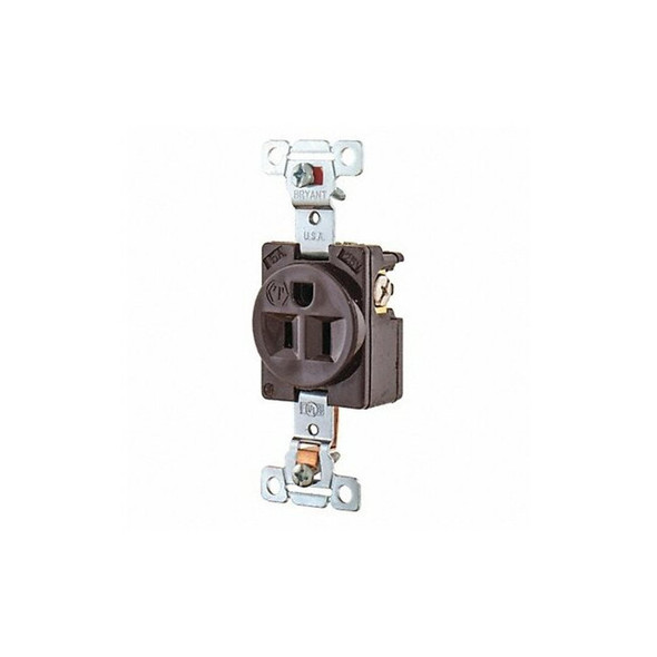 Bryant Receptacle,Brwn,15A,Nylon,0.5 HP,2 Poles 5261