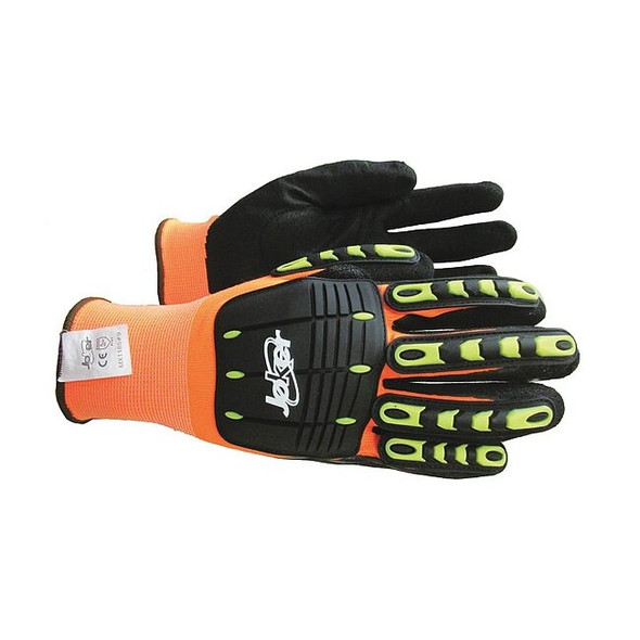 Joker XL High Visibility Orange Impact Gloves,PR MX1185#10