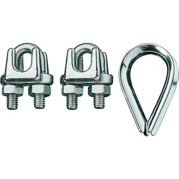 Ronstan Wire Rope Clip and Thimble Kit,3/16 In ID003404-05