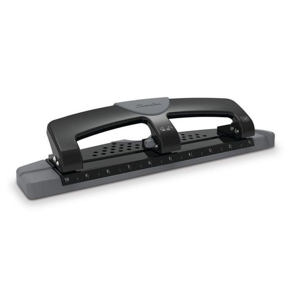 Swingline Three-Hole Paper Punch,12 Sheets,Blk/Gry A7074134