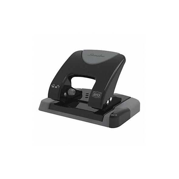 Swingline Two-Hole Paper Punch,20 Sheets,Blck/Gray A7074135