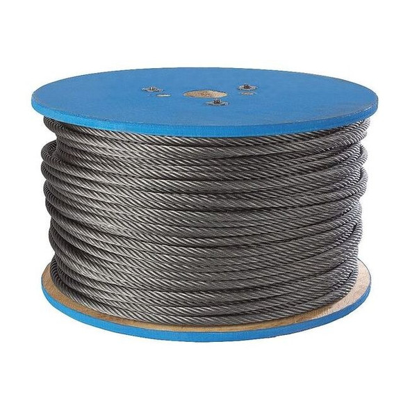 Peerless Chain Flexible Wire Rope,Galv. ST,1/8in,500 ft PEE-4501190