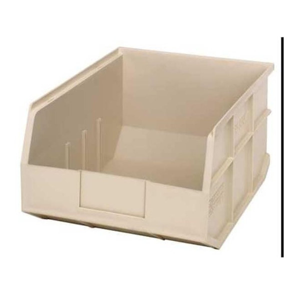 Shelf Storage Bin, Polypropylene, Ivory, 7 in H, 11 in W, 14 in L