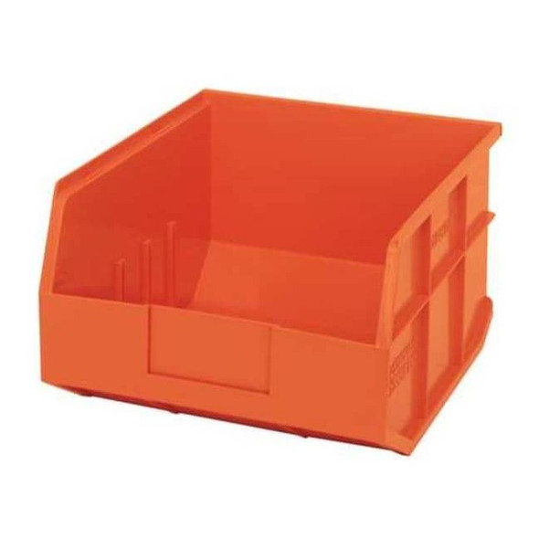 Shelf Storage Bin, Polypropylene, Orange, 7 in H, 11 in W, 12 in L