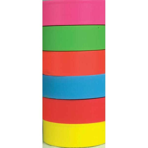 Flagging Tape, No Legend, Fluorescent Blue, 1 3/16 in Wide x 150 ft Length, Vinyl, 4.5 mil