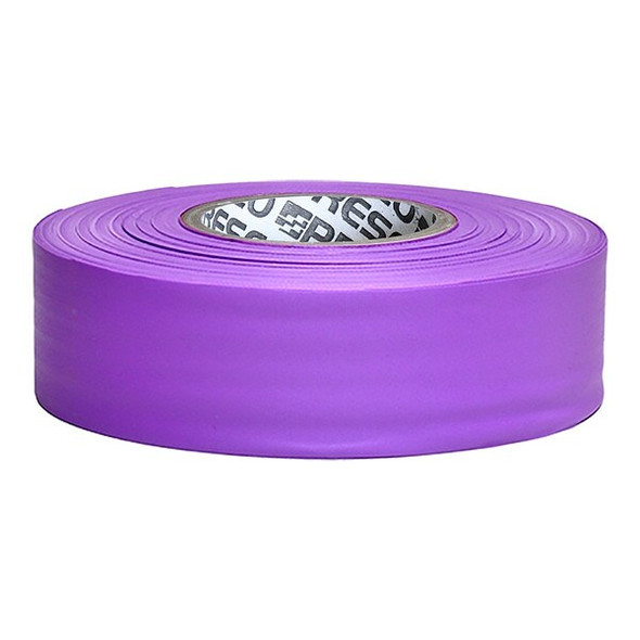 Flagging Tape, No Legend, Purple, 1 3/16 in Wide x 300 ft Length, Vinyl, 2.5 mil