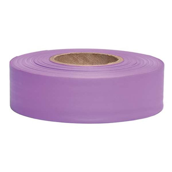 Flagging Tape, No Legend, Purple, 1 3/16 in Wide x 300 ft Length, Vinyl, 2.5 mil