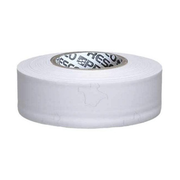 Flagging Tape, No Legend, White, 1 3/16 in Wide x 300 ft Length, Vinyl, 2 mil