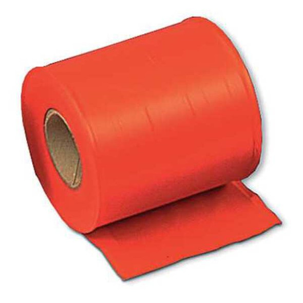 Flagging Tape, Red, 4 in Wide x 300 ft Length, Vinyl, 2.5 mil