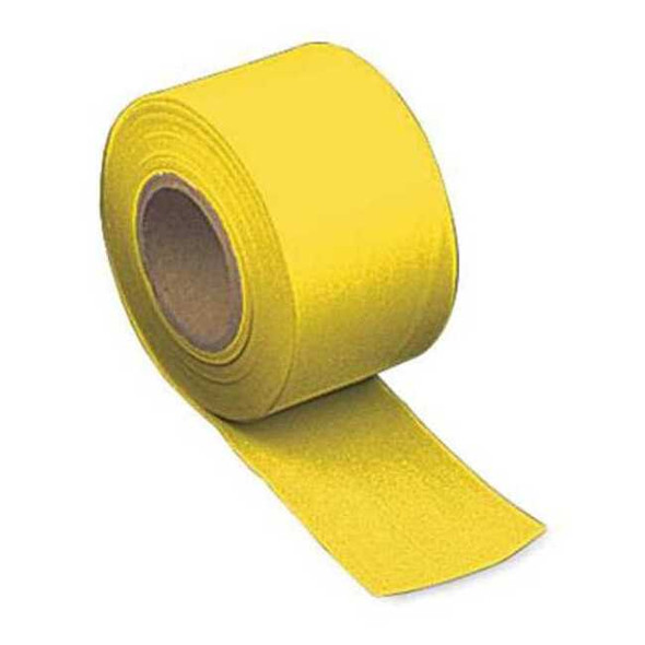 Flagging Tape, No Legend, Yellow, 2 in Wide x 300 ft Length, Vinyl, 2.5 mil