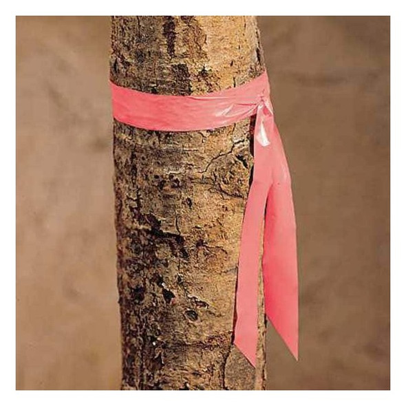 Flagging Tape, No Legend, Pink, 1 in Wide x 300 ft Length, Vinyl, 2.5 mil