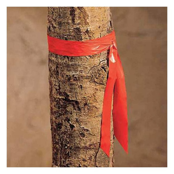 Flagging Tape, No Legend, Red, 1 in Wide x 300 ft Length, Vinyl, 2.5 mil