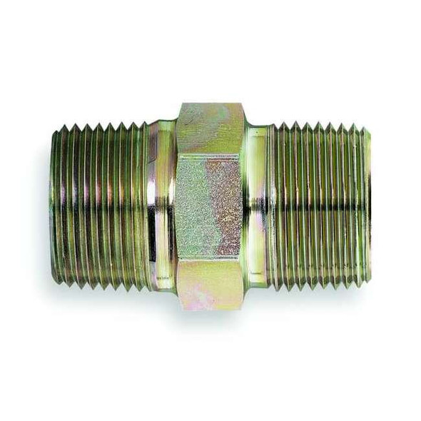 Eaton Aeroquip Adpt, MNPT-MNPT, 3/4-14-1/4-18, Straight 2083-12-4S