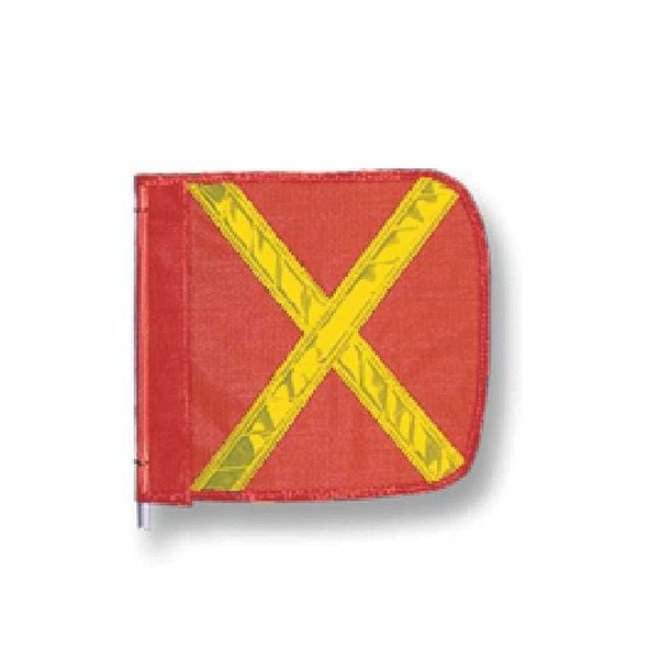 Warning Whip Flag Reflexite X, Orange, Nylon Mesh, Mounting Clip