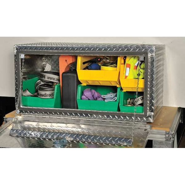 Quantum Storage Systems HangandStackBin,14.75inL,8.25inW,Plastic QUS240YL