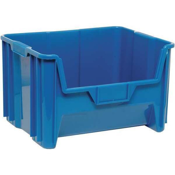 Storage Bin, Polyethylene, Blue, 12 1/2 in H, 19 7/8 in W, 15 1/4 in L