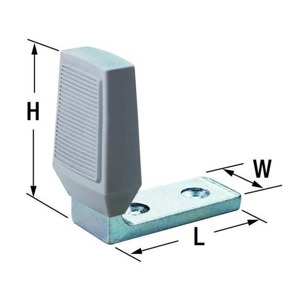 Rockwood Angle Door Stop, Steel, 2-5/8"H x 1"W 486.2C