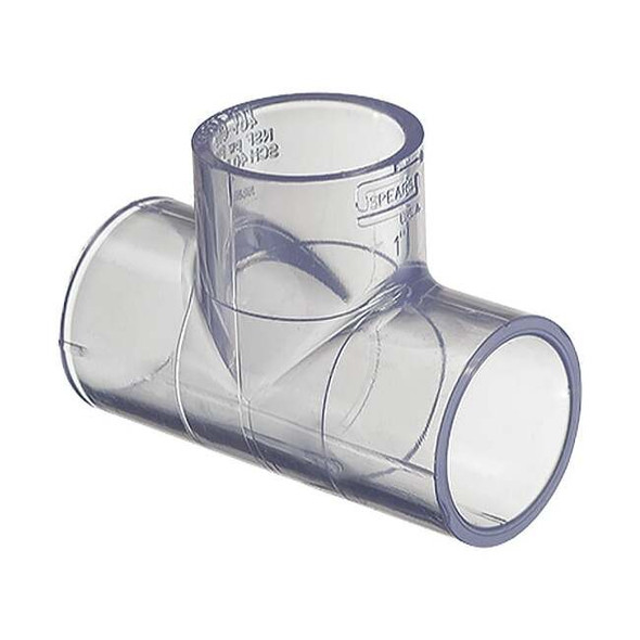 PVC Tee, Solvent x Solvent x Solvent, 1/2 in Pipe Size