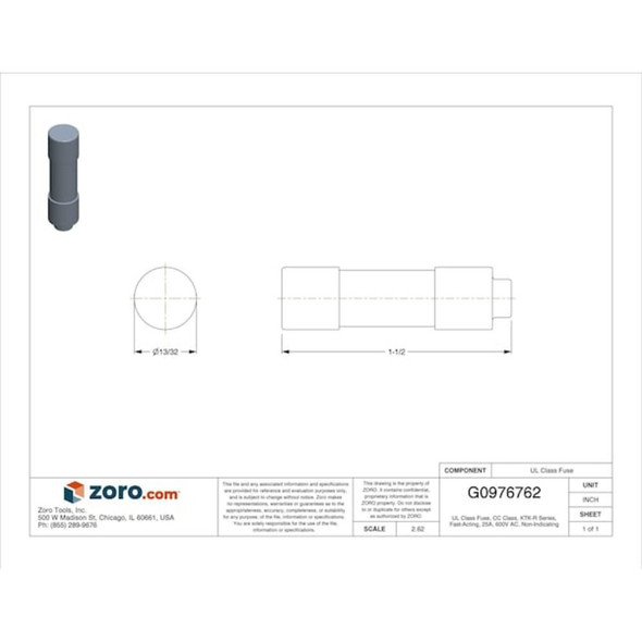 Eaton Bussmann CC Class, Fast-Acting, 25A, 600V AC, Non-Indicating KTK-R-25