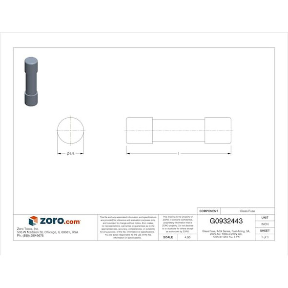 Eaton Bussmann Fuse,250VAC,Glass,Cyl,3A,0.25in,1in,PK5 AGX-3 Eaton Bussmann Fuse,250VAC,Glass,Cyl,3A,0.25in,1in,PK5 AGX-3