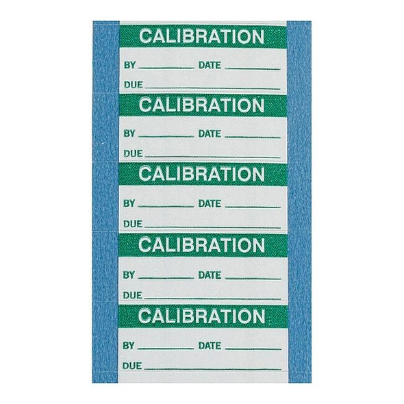 Brady Green and White Calibration Label, .625"H x 1.5"W,PK5 WO-10-VP