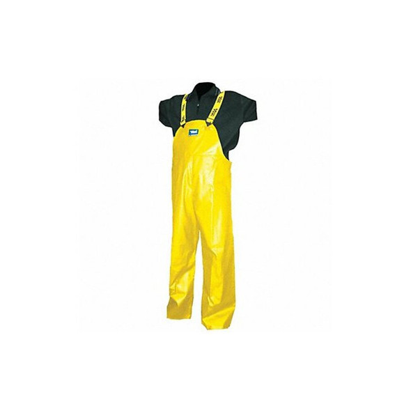 Viking Rain Bib Pants, Polyester, PVC, 32 in Inseam, Yellow, Size L 5110P-L