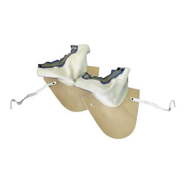 Spats, Leather, 7 in Length, Hook-and-Loop Closure, Tan, Universal