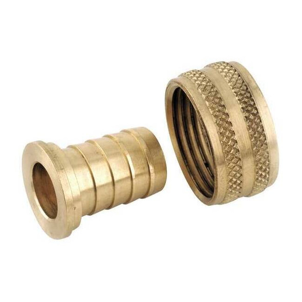 Barbed Hose Fitting, 3/8" Tube OD, 3/4 in Pipe Size, Low Lead Brass